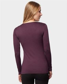 img 1 attached to 🍆 Women’s Eggplant Lightweight Thermal Scoop Top, Long Sleeve Baselayer by 32 DEGREES Heat