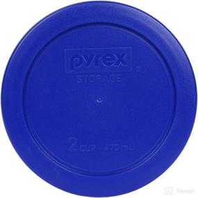 img 2 attached to 🥡 Convenient 4-Pack: Pyrex 7200-PC 2 Cup Cadet Blue Round Plastic Food Storage Lid