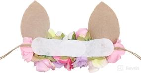 img 1 attached to 🌸 Floral Head Piece for Girls' Spring Birthday Party - Bunny Ears, Woodland Flower Crown