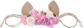 img 4 attached to 🌸 Floral Head Piece for Girls' Spring Birthday Party - Bunny Ears, Woodland Flower Crown