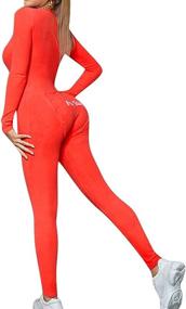 img 4 attached to Ronyme Bodycon Jumpsuit Clubwear Bodysuit Women's Clothing : Jumpsuits, Rompers & Overalls