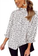 women's floral print ruffle blouse tunic top - angashion long sleeve loose babydoll shirt logo