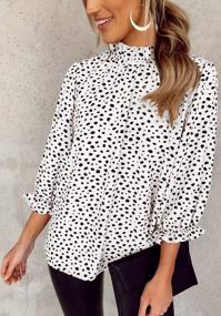 img 2 attached to Women'S Floral Print Ruffle Blouse Tunic Top - Angashion Long Sleeve Loose Babydoll Shirt
