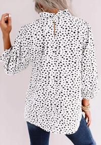 img 1 attached to Women'S Floral Print Ruffle Blouse Tunic Top - Angashion Long Sleeve Loose Babydoll Shirt