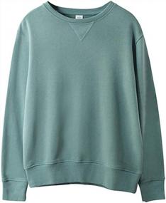 img 4 attached to Stay Comfortable And Active With Chouyatou Men'S Heavy Blend Cotton Crewneck Sweatshirt Tops