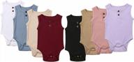 knit sleeveless baby romper with button closure for boys and girls, available in sizes 0-24 months by gulirifei logo
