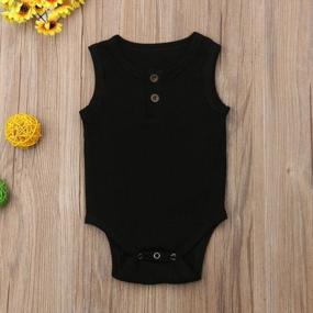 img 3 attached to Knit Sleeveless Baby Romper With Button Closure For Boys And Girls, Available In Sizes 0-24 Months By GuliriFei