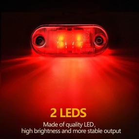 img 2 attached to 🚛 Pack of 10 - 2.5 Inch Oval LED Trailer Marker Lights with 2 Diodes, Red - Surface Mount, Truck/RV Running Lights - Exterior Marker Lights for Trailers, Trucks and RVs