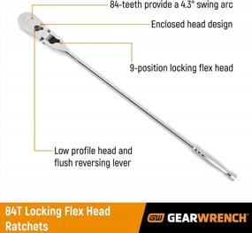 img 3 attached to 84 Tooth Locking Flex Head Teardrop Ratchet Set - GEARWRENCH 3 Piece With 1/4", 3/8" And 1/2" Drive - Model 81276A-07