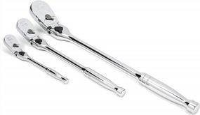img 1 attached to 84 Tooth Locking Flex Head Teardrop Ratchet Set - GEARWRENCH 3 Piece With 1/4", 3/8" And 1/2" Drive - Model 81276A-07