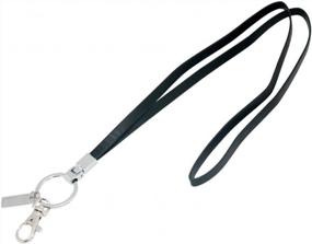 img 2 attached to Office Lanyard, Boshiho PU Leather Necklace Lanyard With Strong Clip And Keychain For Keys, ID Badge Holder, USB Or Cell Phone (Flat Style Black)