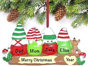 img 3 attached to Personalized Christmas Ornaments Family Of 4 – Polyresin Gnomes Family Ornament – Unique Family Christmas Ornaments 2022 – Gifts For Mom, Dad, Kids, Grandma, Grandpa – Durable Family Décor