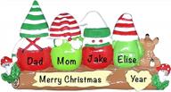 personalized christmas ornaments family of 4 – polyresin gnomes family ornament – unique family christmas ornaments 2022 – gifts for mom, dad, kids, grandma, grandpa – durable family décor logo