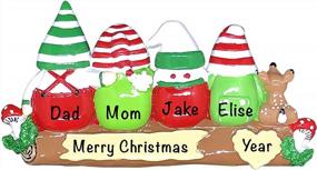 img 4 attached to Personalized Christmas Ornaments Family Of 4 – Polyresin Gnomes Family Ornament – Unique Family Christmas Ornaments 2022 – Gifts For Mom, Dad, Kids, Grandma, Grandpa – Durable Family Décor