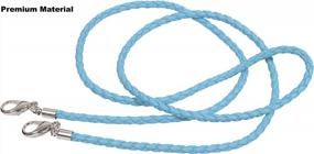 img 2 attached to Fashionable Leather Mask Lanyard With Ear Pressure Relief And Safety Features - Light Blue For Adults
