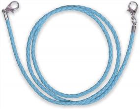 img 3 attached to Fashionable Leather Mask Lanyard With Ear Pressure Relief And Safety Features - Light Blue For Adults