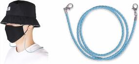 img 4 attached to Fashionable Leather Mask Lanyard With Ear Pressure Relief And Safety Features - Light Blue For Adults
