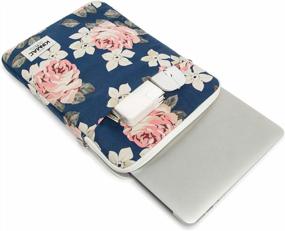 img 3 attached to 13-13.5 Inch Waterproof Canvas Laptop Sleeve With 360° Protection And Pocket - Kinmac Blue-Rose