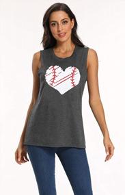 img 1 attached to Heart Baseball Graphic Tank Top For Women - Cute And Funny Sleeveless Tee Shirt For Casual Or Workout Wear By UNIQUEONE