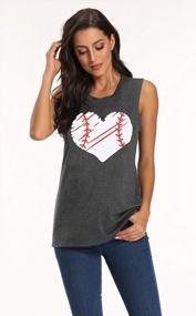 img 3 attached to Heart Baseball Graphic Tank Top For Women - Cute And Funny Sleeveless Tee Shirt For Casual Or Workout Wear By UNIQUEONE