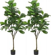 2pack 6ft tall artificial fiddle leaf fig tree with 86 decorative faux leaves for home office living room bathroom corner decor indoor - viagdo logo