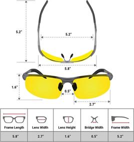 img 2 attached to 🕶️ BLUPOND HD Yellow Night Driving Glasses for Men/Women - Enhanced Clarity for Maximum Visibility - Knight Visor