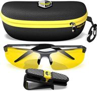 🕶️ blupond hd yellow night driving glasses for men/women - enhanced clarity for maximum visibility - knight visor logo