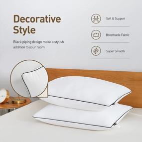 img 1 attached to 2-Pack Acanva Bed Pillows: Hotel Collection Роскошные мягкие вставки для комфорта и воздухопроницаемости - идеально подходит для тех, кто спит на животе и спине!