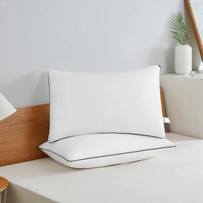 img 3 attached to 2-Pack Acanva Bed Pillows: Hotel Collection Роскошные мягкие вставки для комфорта и воздухопроницаемости - идеально подходит для тех, кто спит на животе и спине!
