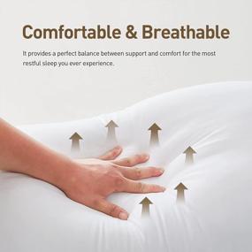 img 2 attached to 2-Pack Acanva Bed Pillows: Hotel Collection Роскошные мягкие вставки для комфорта и воздухопроницаемости - идеально подходит для тех, кто спит на животе и спине!