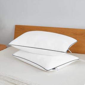 img 4 attached to 2-Pack Acanva Bed Pillows: Hotel Collection Luxury Soft Inserts For Comfort & Breathability - Perfect For Stomach & Back Sleepers!