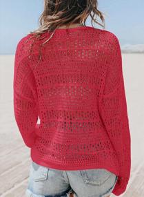 img 2 attached to Stay Chic This Summer With Asvivid Women'S Crochet Hollow Out Blouse Beach Cover Up In Long Sleeves (S-XXL)