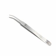 precision handling in the lab: stainless steel forceps with curved tapered flat-tips - 4.5 in. length logo