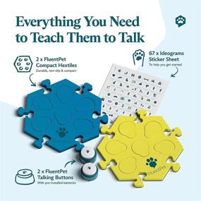 img 2 attached to 🔉 FluentPet Dog Talking Button Training Kit - Teach Your Dog or Cat to Talk with Bunny's Favorite Recordable Sound Buttons - Includes 2x Recordable Sound Buttons and 2x Compact HexTile Soundboard Mats