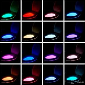 img 2 attached to 🚽 2 Pack Toilet Night Lights - 16-Color Changing LED Bowl Nightlight with Motion Sensor - Cool Bathroom Accessory for Christmas Stocking Stuffers