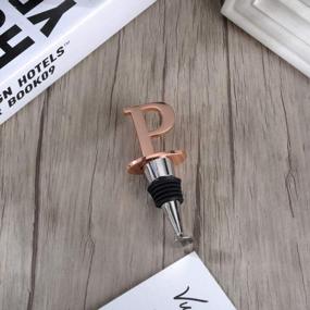 img 2 attached to Rose Gold Wine And Beverage Bottle Stopper With P-Initial - Ideal Gift For Valentine'S Day, Mother'S Day, Father'S Day, And Thanksgiving