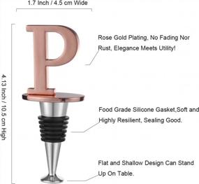 img 3 attached to Rose Gold Wine And Beverage Bottle Stopper With P-Initial - Ideal Gift For Valentine'S Day, Mother'S Day, Father'S Day, And Thanksgiving