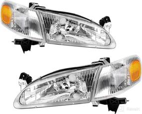 img 4 attached to 🚘 AUTOSAVER88 Headlight Assembly for 1998-2000 Corolla with Front Signal Lights - Chrome Housing, Clear Lens, and Amber Reflector