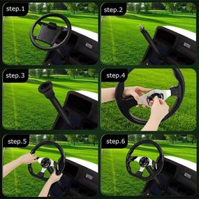 img 2 attached to 🏌️ QYMOPAY Golf Cart Steering Wheel Adapter for EZGO TXT&amp;RXV Club Car - Black Mounting Adapter for Golf Carts