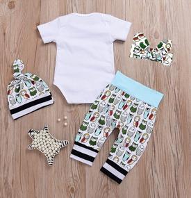 img 2 attached to 4-Piece Unisex Owl Outfit Set For Newborn Baby Girls With 'My Aunt Loves Me' Print