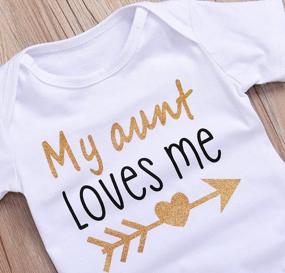img 3 attached to 4-Piece Unisex Owl Outfit Set For Newborn Baby Girls With 'My Aunt Loves Me' Print