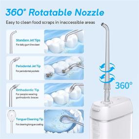 img 1 attached to 💦 Rechargeable Waterproof Cordless Portable Oral Care Irrigator with Dental Floss & Picks