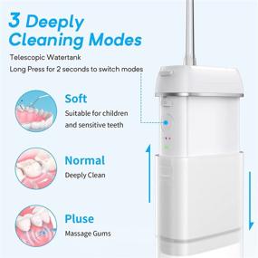img 3 attached to 💦 Rechargeable Waterproof Cordless Portable Oral Care Irrigator with Dental Floss & Picks