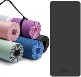img 4 attached to Get Your Yoga Flow Going With CAMBIVO'S Extra Thick TPE Yoga Mat, Ideal For Men, Women, And Kids For Perfect Workouts And Professional Floor Exercises, Comes With Carrying Strap!