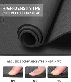 img 1 attached to Get Your Yoga Flow Going With CAMBIVO'S Extra Thick TPE Yoga Mat, Ideal For Men, Women, And Kids For Perfect Workouts And Professional Floor Exercises, Comes With Carrying Strap!
