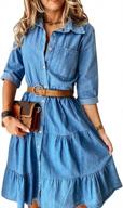 vintage-style women's a-line dress with ruffle pleats and lapel collar - perfect for a retro look! logo
