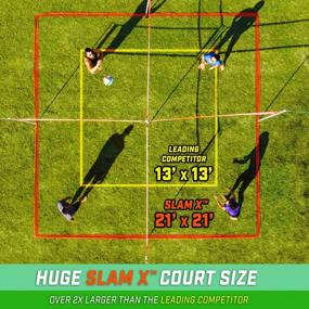 img 1 attached to 4 Way Volleyball Set For Kids And Adults - GoSports Slam X Ultimate Backyard & Beach Game