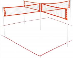 img 4 attached to 4 Way Volleyball Set For Kids And Adults - GoSports Slam X Ultimate Backyard & Beach Game
