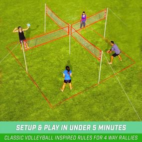 img 2 attached to 4 Way Volleyball Set For Kids And Adults - GoSports Slam X Ultimate Backyard & Beach Game