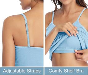 img 3 attached to Beautyin Women'S Camisole W/ Shelf Bra & Spaghetti Straps Cami Tanks